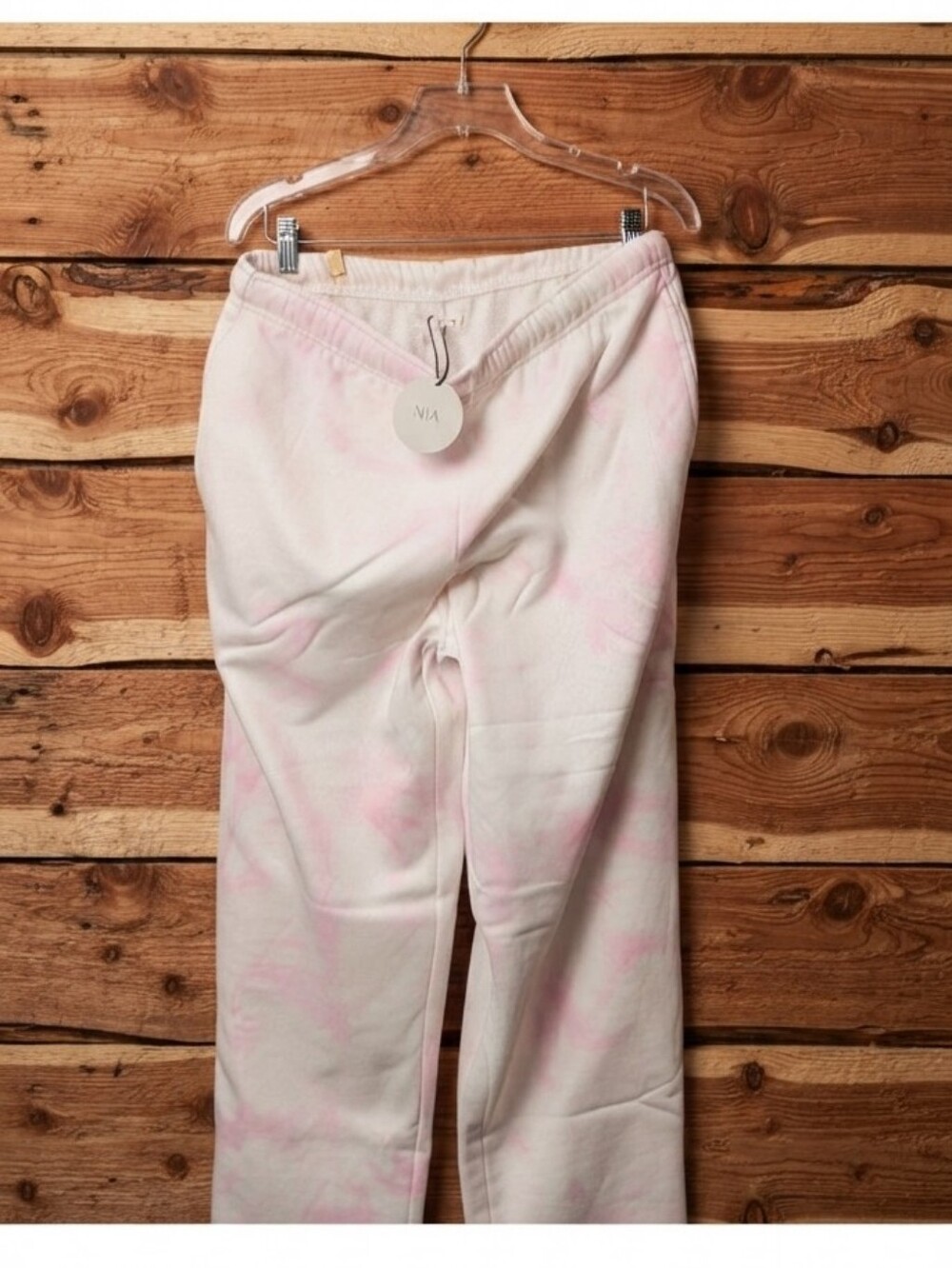 Women's Pink Tie-Dye Joggers with Drawstring Waist